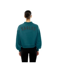 New Era Women's Midnight Green Philadelphia Eagles Sport Night Mock Neck Balloon Sleeve Pullover Sweatshirt