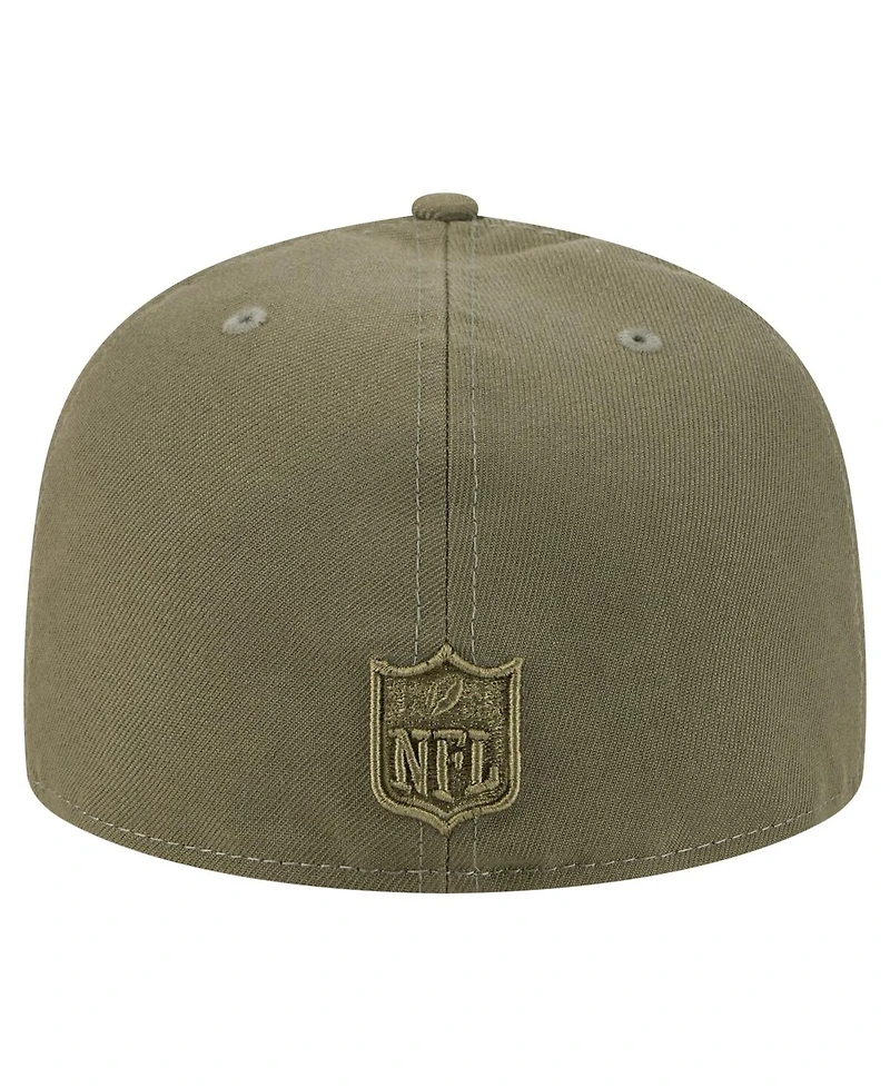 New Era Men's Olive Baltimore Ravens Color Pack A-Frame 59FIFTY Fitted Hat