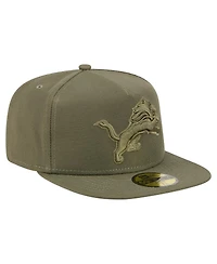 New Era Men's Olive Detroit Lions Color Pack A-Frame 59FIFTY Fitted Hat
