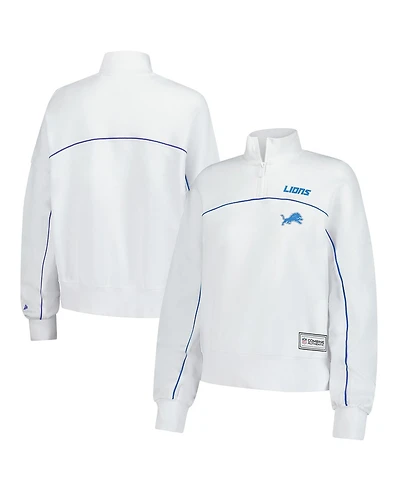 New Era Women's White Detroit Lions Functional Fandom Quarter-Zip Sweatshirt