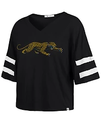 '47 Brand Women's Black Jacksonville Jaguars Premier Scout Cropped V-Neck T-Shirt