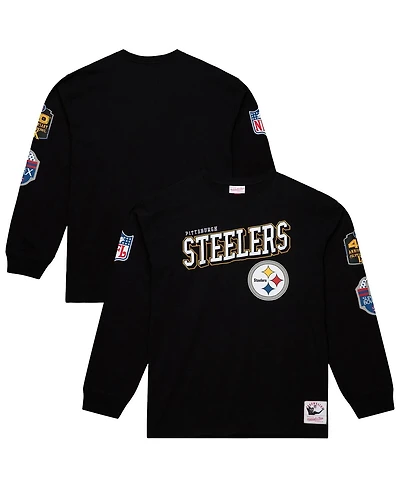 Mitchell & Ness Men's Black Pittsburgh Steelers Training Camp Vintage Logos Long Sleeve T-Shirt