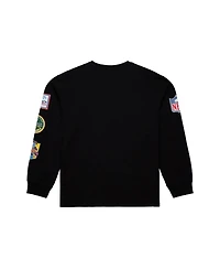 Mitchell & Ness Men's Black Green Bay Packers Training Camp Vintage Logos Long Sleeve T-Shirt