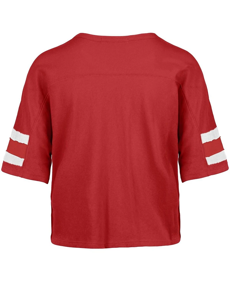 '47 Brand Women's Red Atlanta Falcons Premier Scout Cropped V-Neck T-Shirt