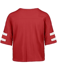 '47 Brand Women's Red Atlanta Falcons Premier Scout Cropped V-Neck T-Shirt