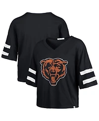 '47 Brand Women's Navy Chicago Bears Premier Scout Cropped V-Neck T-Shirt