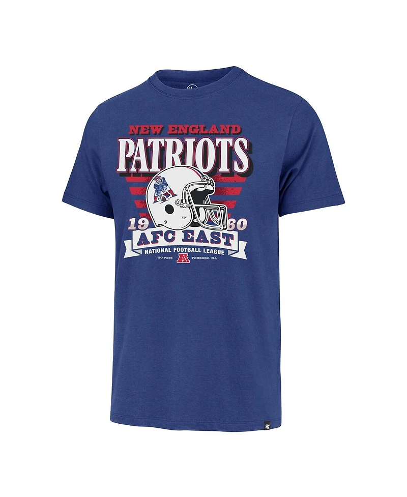 '47 Brand Men's Royal New England Patriots Stripe Splash Franklin Throwback T-Shirt