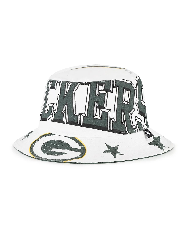 '47 Brand Women's White Green Bay Packers Energize Bucket Hat