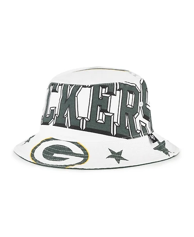 '47 Brand Women's White Green Bay Packers Energize Bucket Hat