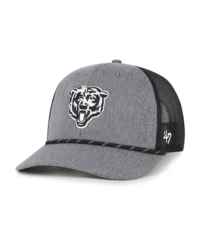 '47 Brand Men's Heather Charcoal Chicago Bears Carbon Rope Trucker Adjustable Hat