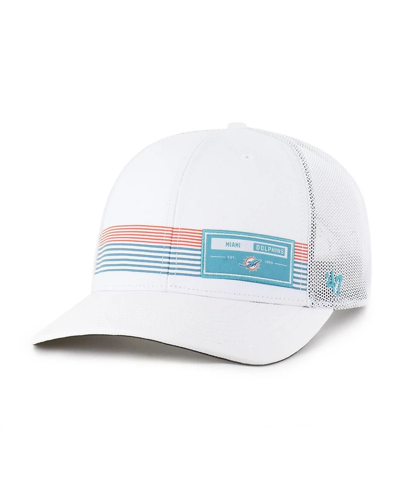'47 Brand Men's White Miami Dolphins Rangefinder Trucker Adjustable Hat