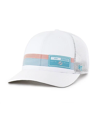 '47 Brand Men's White Miami Dolphins Rangefinder Trucker Adjustable Hat