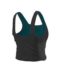 New Era Women's Midnight Green/Black Philadelphia Eagles Reversible Cropped Sport Classics Tank Top