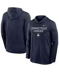 Nike Men's Navy UConn Huskies 2025 Sideline Dri-fit Long Sleeve Hoodie T-Shirt