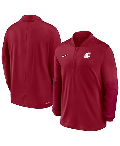Nike Men's Crimson Washington State Cougars Dri-fit Half-Zip Pullover Sweatshirt