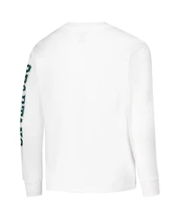 Champion Big Boys and Girls White Michigan State Spartans Distressed Arch Over Logo Long Sleeve T-Shirt