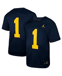 Jordan Big Boys and Girls 1 Navy Michigan Wolverines Untouchable Replica Game Jersey