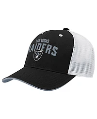 Outerstuff Big Boys and Girls Black Las Vegas Raiders Core Lockup Trucker Adjustable Hat