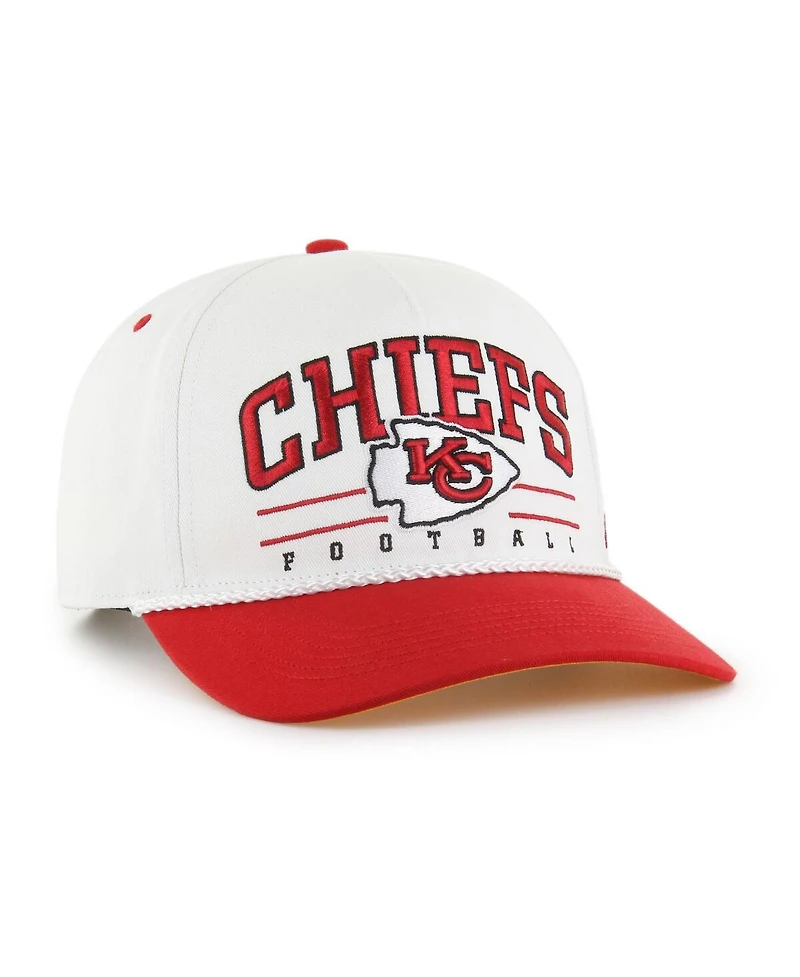 '47 Brand Men's White/Red Kansas City Chiefs Roscoe Two-Toned Hitch Adjustable Hat