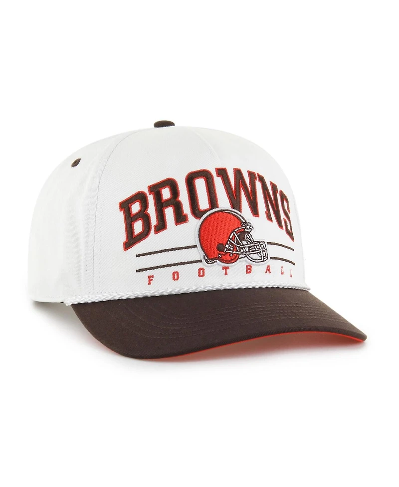 '47 Brand Men's White/Brown Cleveland Browns Roscoe Two-Toned Hitch Adjustable Hat