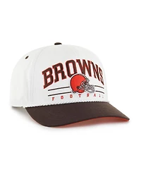 '47 Brand Men's White/Brown Cleveland Browns Roscoe Two-Toned Hitch Adjustable Hat