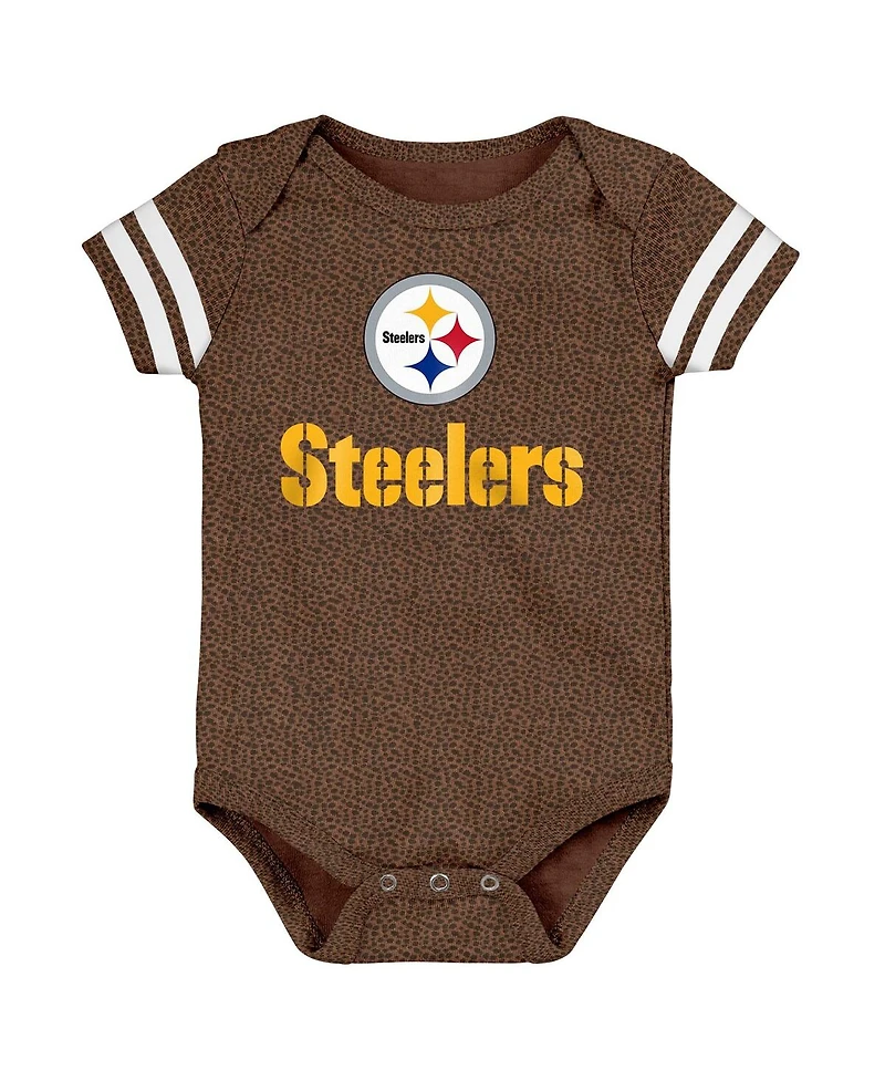 Outerstuff Baby Boys and Girls Brown Pittsburgh Steelers Playmaker Bodysuit