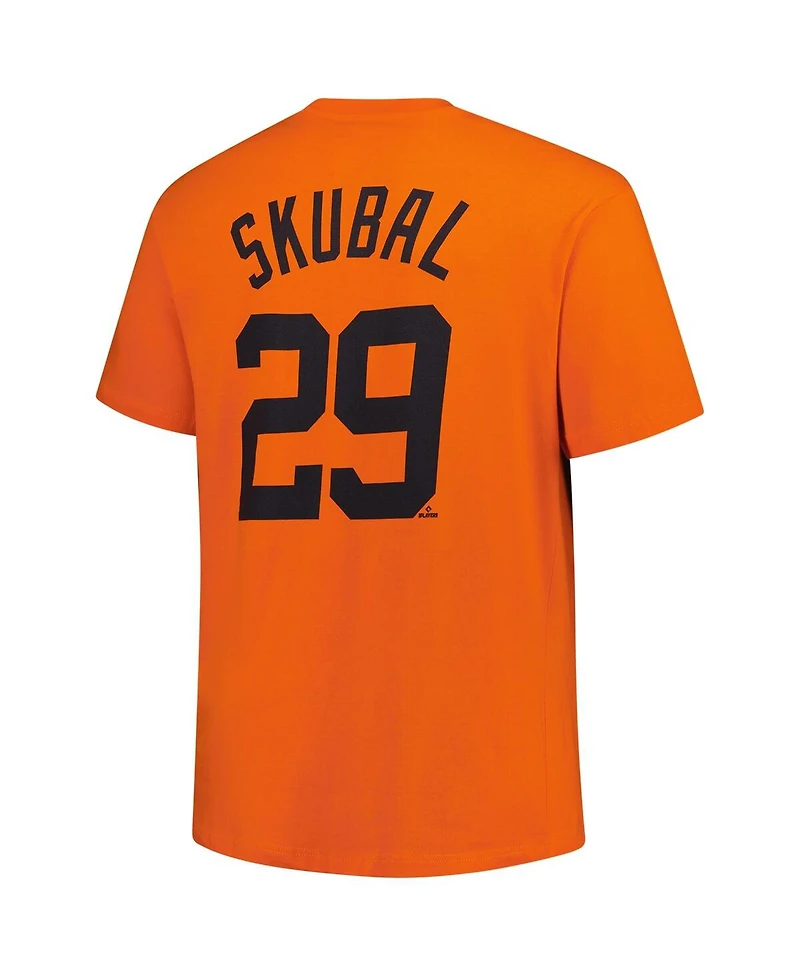 Fanatics Men's Tarik Skubal Orange Detroit Tigers Big Tall Name Number T-Shirt