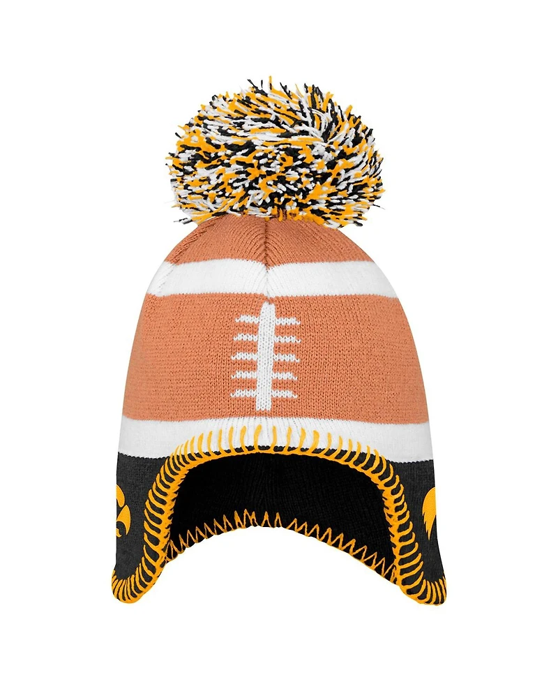 Fanatics Toddler Brown Iowa Hawkeyes Football Head with Pom Knit Hat