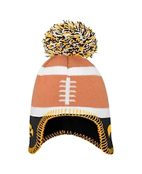 Fanatics Toddler Brown Iowa Hawkeyes Football Head with Pom Knit Hat