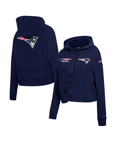Pro Standard Women's Navy New England Patriots Split Logo Full-Zip Hoodie