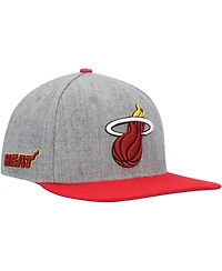 Pro Standard Men's Gray/Red Miami Heat Classic Logo Two-Tone Snapback Hat