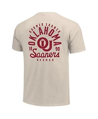 Image One Men's Cream Oklahoma Sooners Big Tall Mascot Overlay Essential Pocket T-Shirt