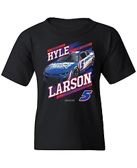Hendrick Motorsports Team Collection Big Boys and Girls Black Kyle Larson HendrickCars.com Car T-Shirt