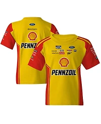 Team Penske Big Boys and Girls Yellow Joey Logano Shell/Pennzoil Uniform T-Shirt