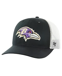 '47 Brand Big Boys and Girls Black/White Baltimore Ravens Trucker Adjustable Hat