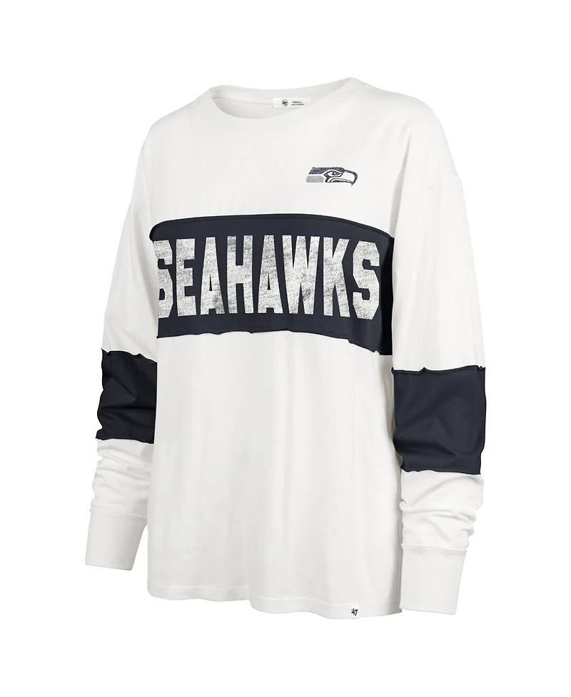 47 Brand Women's Cream Seattle Seahawks Clubhouse Pride Taylor Long Sleeve T-Shirt