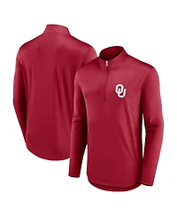 Fanatics Men's Crimson Oklahoma Sooners Quarterback Mock Neck Quarter-Zip Sweatshirt