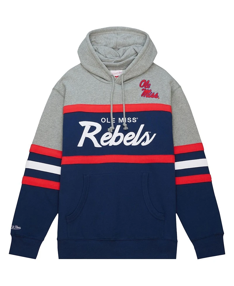 Mitchell Ness Men's Navy Ole Miss Rebels Head Coach Pullover Hoodie