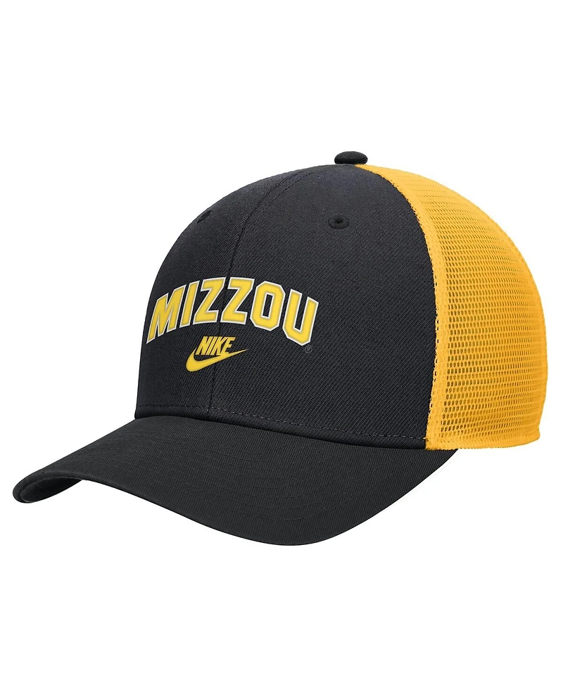 Nike Men's Black Missouri Tigers Vintage Arch Rise Performance Trucker Adjustable Hat