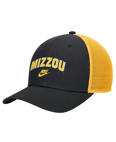 Nike Men's Black Missouri Tigers Vintage Arch Rise Performance Trucker Adjustable Hat
