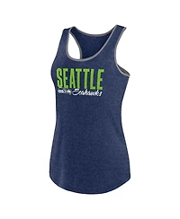 Fanatics Women's Heather College Navy Seattle Seahawks Plus Fuel Tank Top