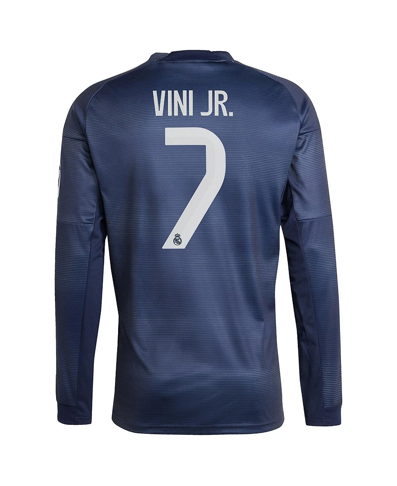 Adidas Men's Vini Jr. Blue Real Madrid 2025/26 Home Long Sleeve Replica Player Jersey