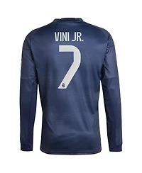Adidas Men's Vini Jr. Blue Real Madrid 2025/26 Home Long Sleeve Replica Player Jersey
