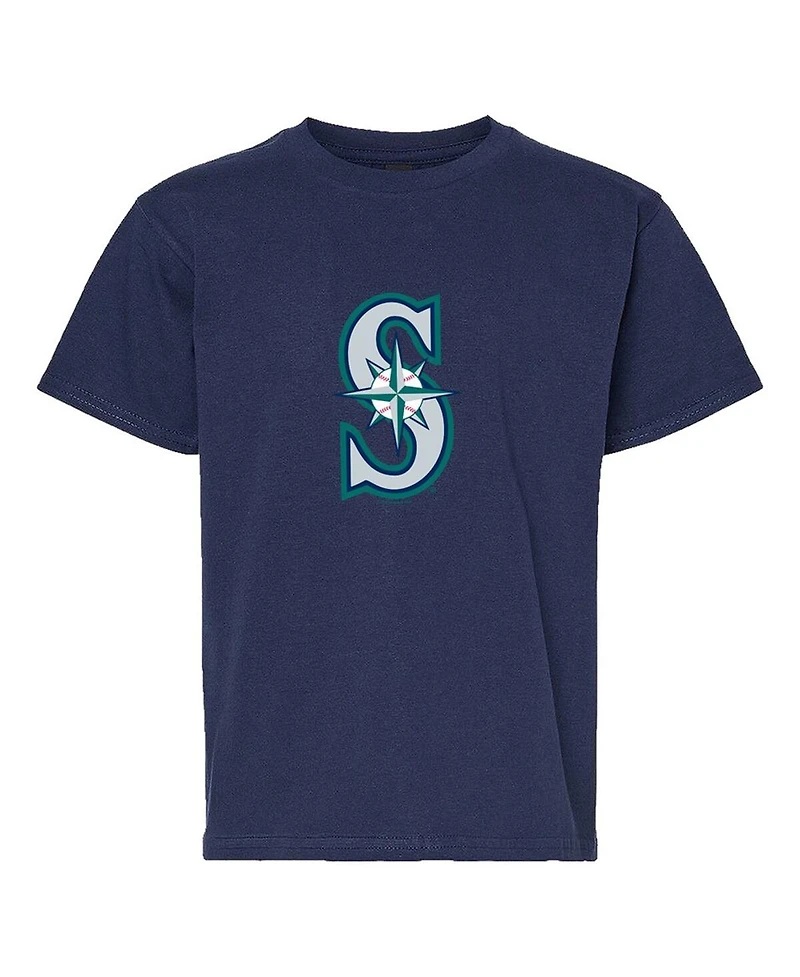 Soft As A Grape 2-Pack Big Boys and Girls Navy/Heather Gray Seattle Mariners T-Shirt Set