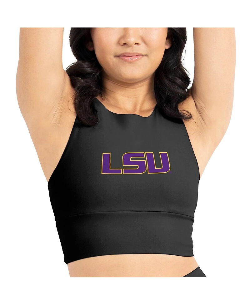 Kadi Brand Women's 2-Pack Black Lsu Tigers Buttery Soft Midi Bra Leggings Set