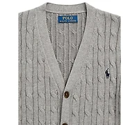 Polo Ralph Lauren Big Boys Cable-Knit Cotton V-Neck Cardigan Sweater