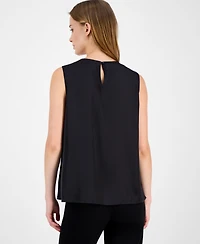 Anne Klein Women's Sleeveless Pleated-Neck Blouse