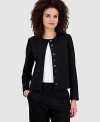 Anne Klein Women's Crewneck Button-Front Blazer