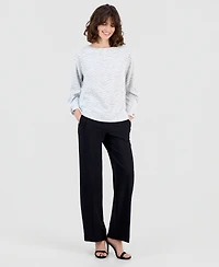 Anne Klein Women's Animal Print Boat Neck Sweater