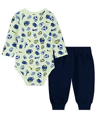 Nike Baby Boys 2-Piece Play For All Long Sleeve Bodysuit and Pants Set